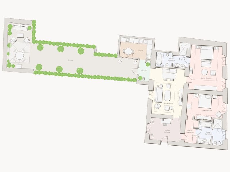 Isola Two Bedroom Apartment Floorplan
