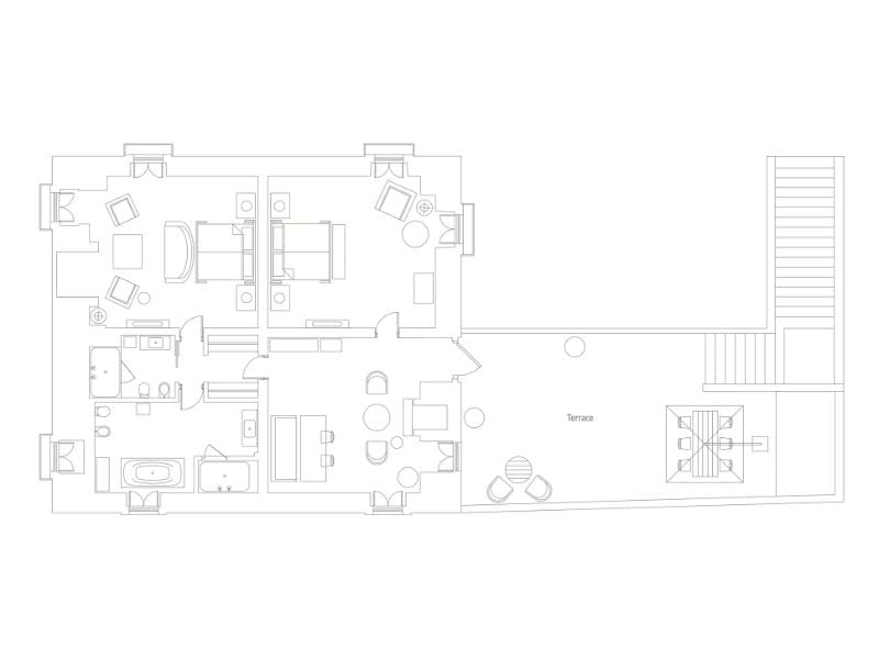 Two Bedroom Torre Suite Floorplan