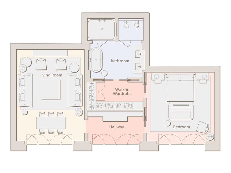 Two Bedroom Itria Suite Floorplan
