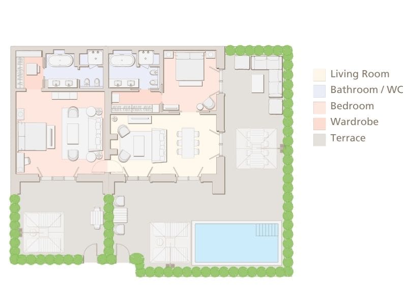 Two Bedroom Deluxe Suite Floorplan