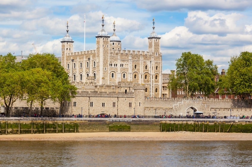The Tower of London near London Bridge