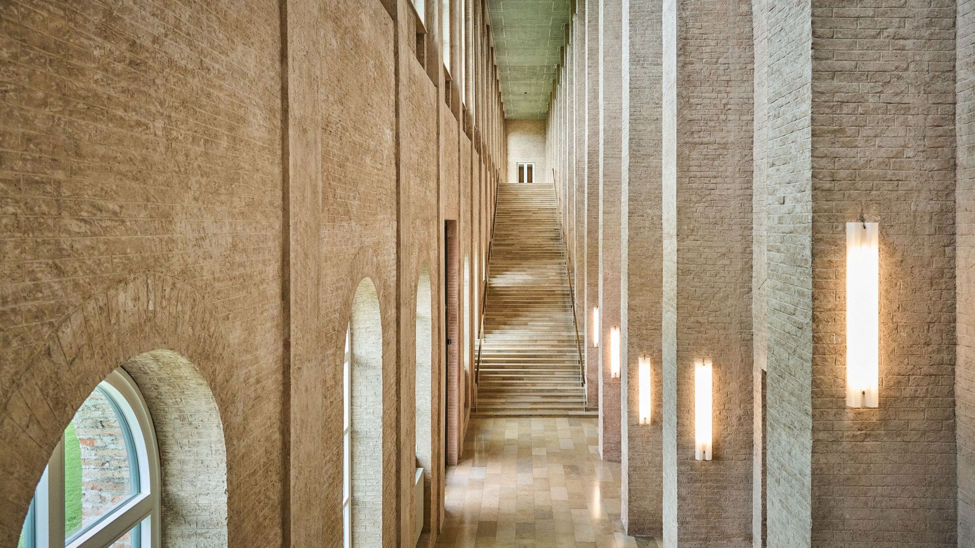 A view of the many staircases in the Alte Pinakothek in Munich, just a stone’s throw from The Charles Hotel