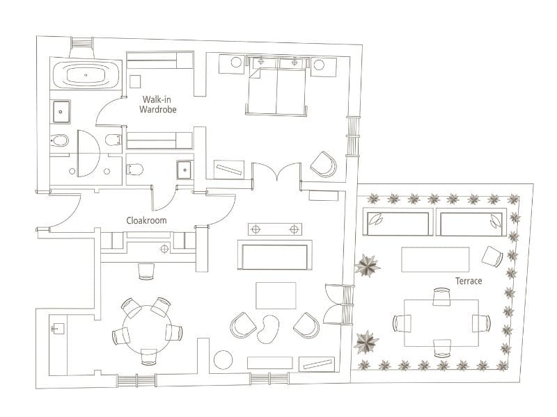 Picasso Suite Floorplan - Hotel de Russie