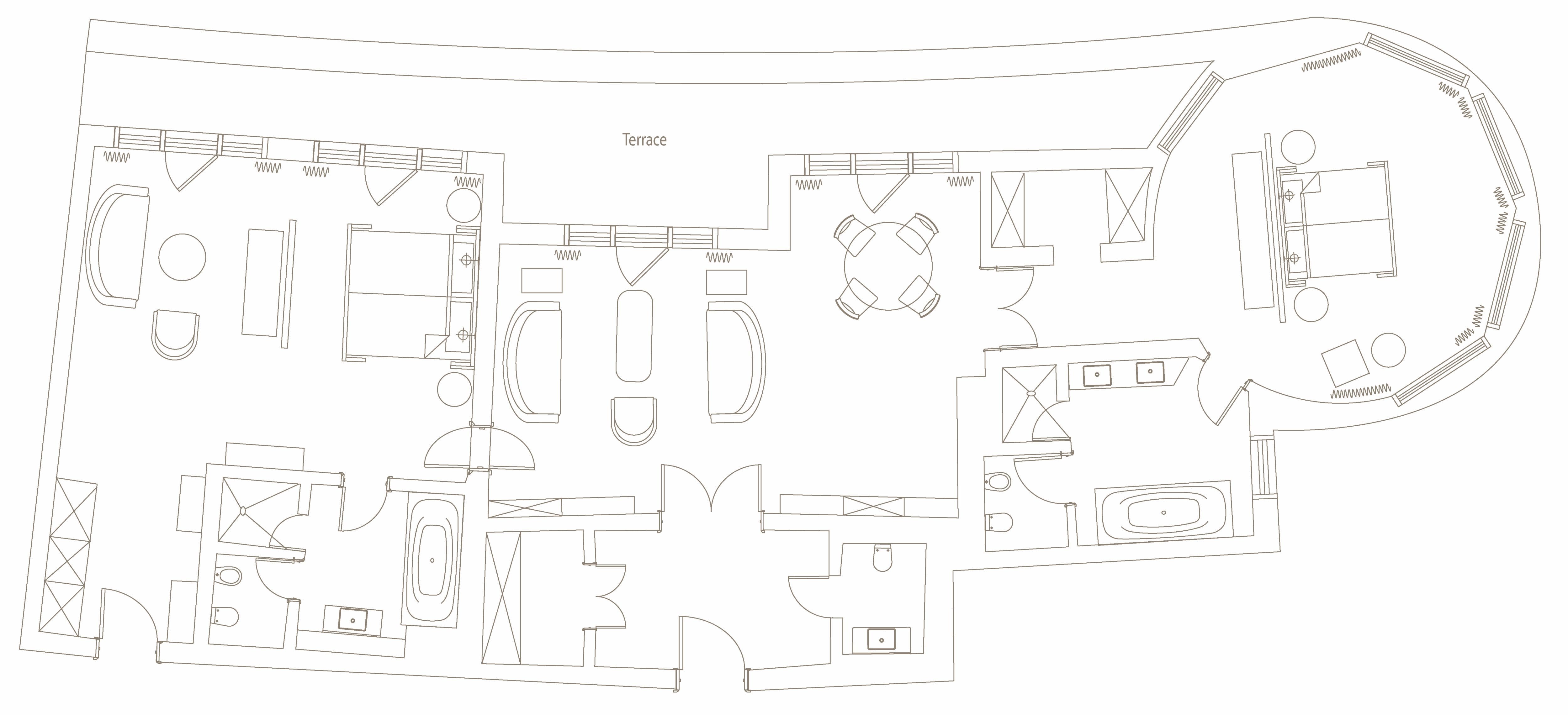 Floorplan Forte Two-Bedroom Suite The Charles Hotel Munich
