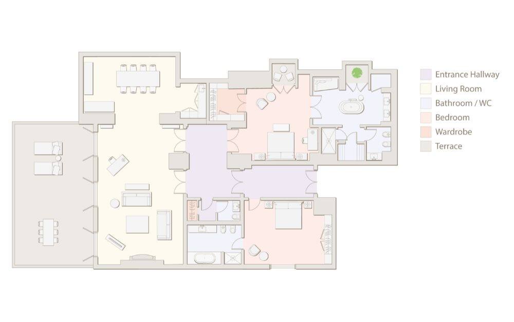 Blaton Two Bedroom Suite Floorplan