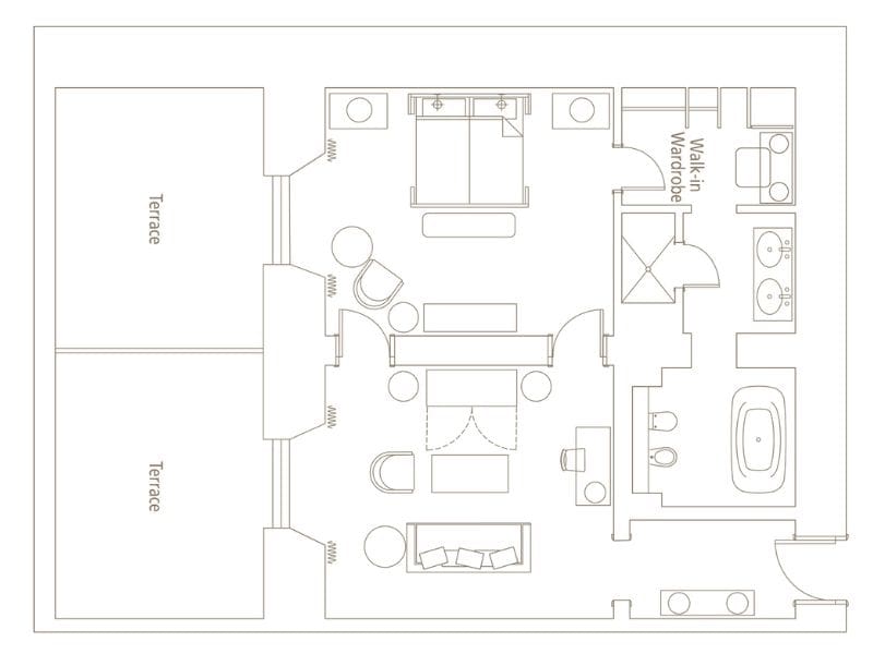 Sea View Suite With Terrace Floorplan 