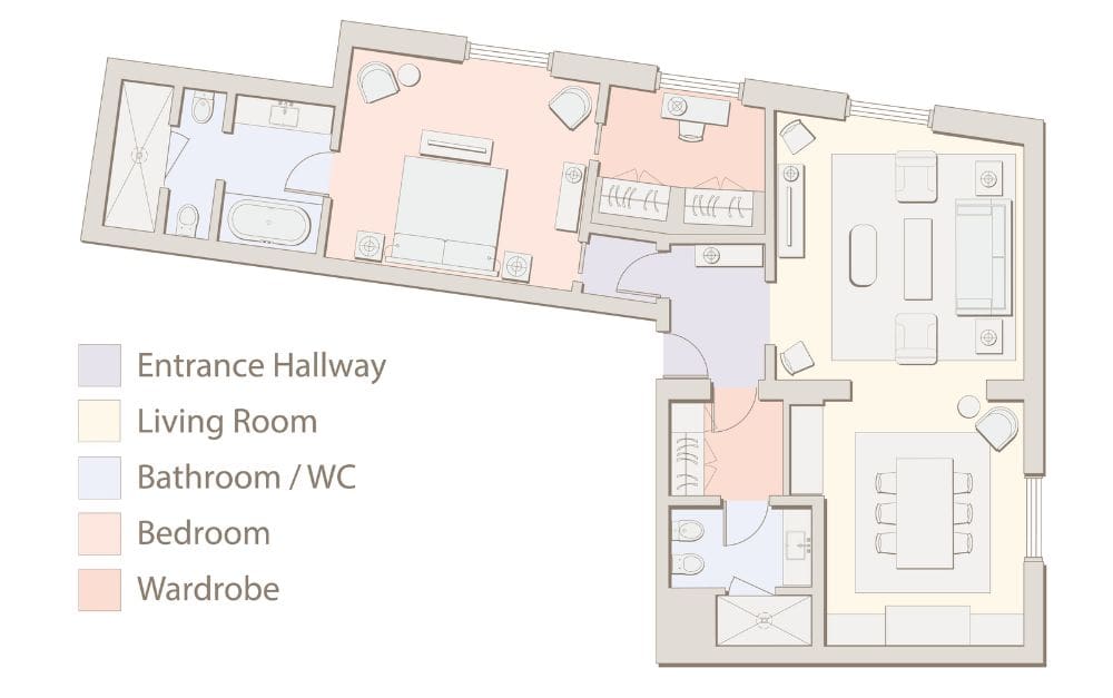 Grand-Place Suite Floorplan - Hotel Amigo, Brussels
