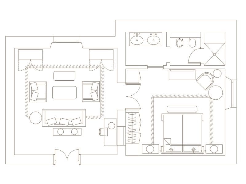 Superior Suite With Terrace Floorplan