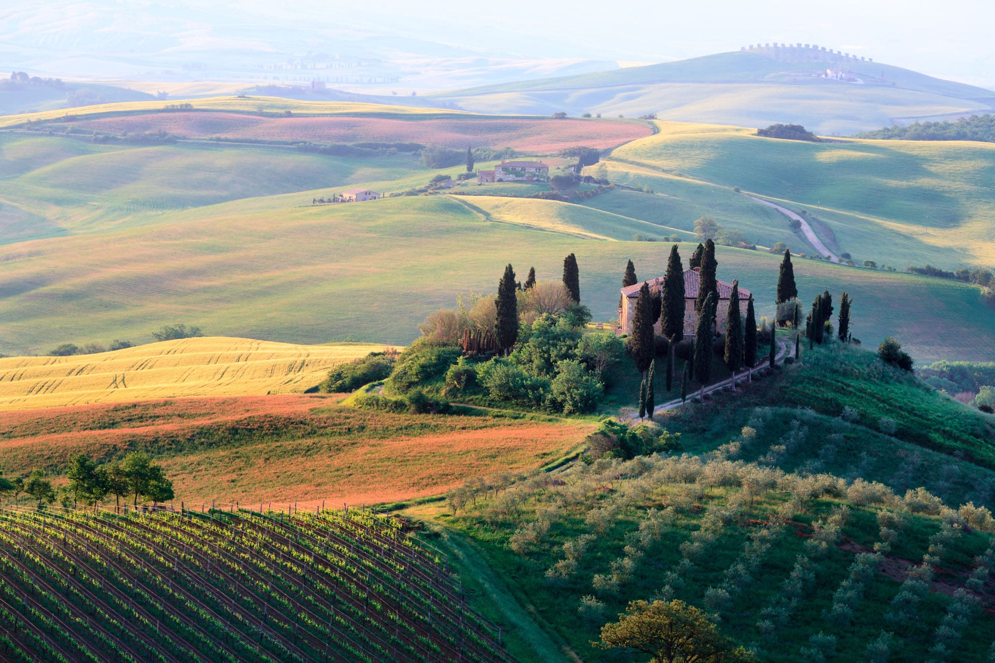 Tuscan hills and countryside in Italy