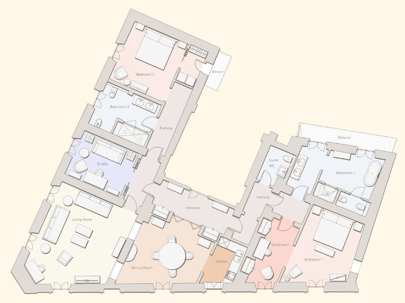 Bernini Apartment Floorplan