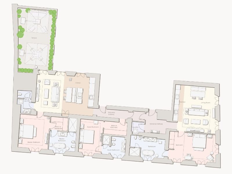 Isola Three Bedroom Apartment Floorplan