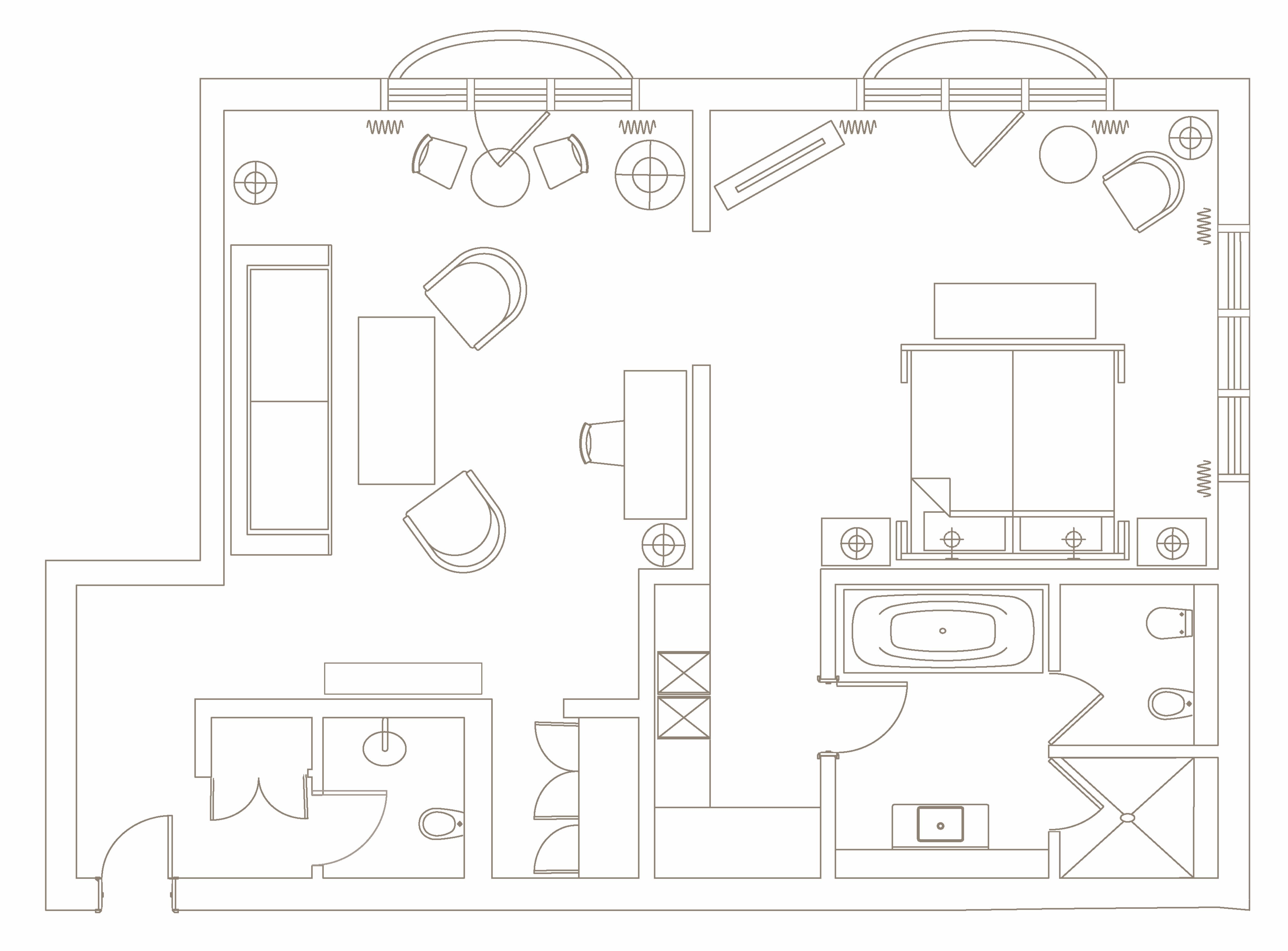 Floorplan Classic Suite at The Charles Hotel in Munich