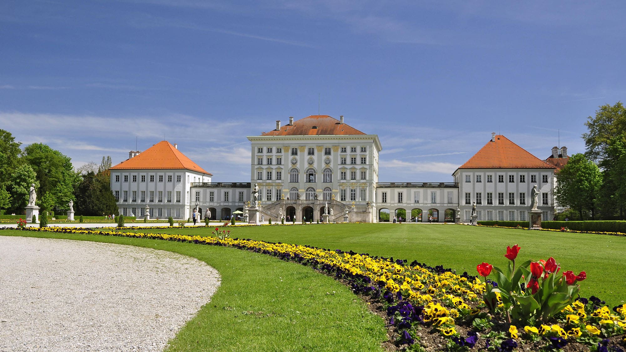 View on Schloss Nymphenburg during spring/summer in Munich next to The Charles Hotel