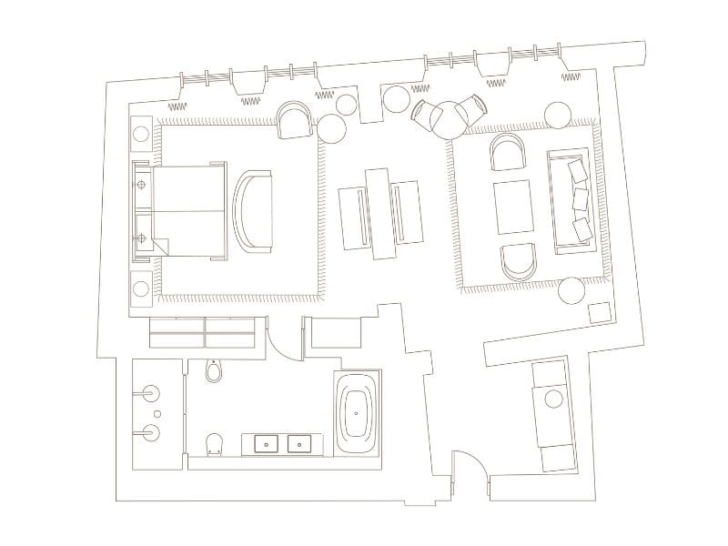 Deluxe Suite Garden View Floorplan - Hotel de Russie